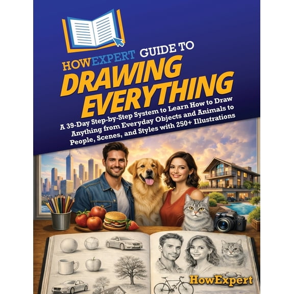 HowExpert Guide to Drawing Everything: A 39-Day Step-by-Step System to Learn How to Draw Anything from Everyday Objects , (Paperback)