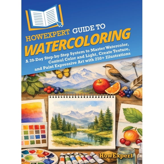 HowExpert Guide to Watercoloring: A 39-Day Step-by-Step System to Master Watercolor, Control Color and Light, Create Tex, (Hardcover)