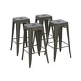 thumbnail image 1 of Howard 30inch Metal Bar Height Stool, Set of 4, Gunmetal Color, Backless Style for Indoor, 1 of 7