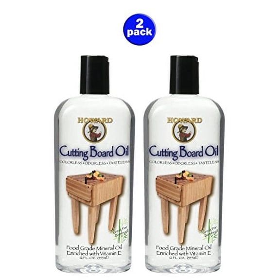 Howard Products Cutting Board Oil - Food Grade Mineral Oil - 2 Pack, 12 oz Each