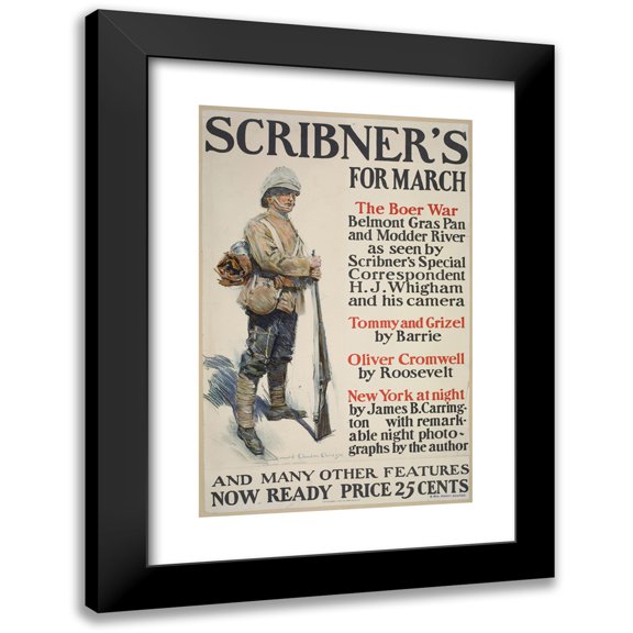 Howard Chandler Christy 11x14 Black Modern Framed Museum Art Print Titled - Scribner's for March (1899 - 1906)