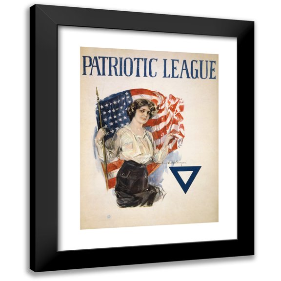 Howard Chandler Christy 19x24 Black Modern Framed Museum Art Print Titled - Patriotic League (1918)
