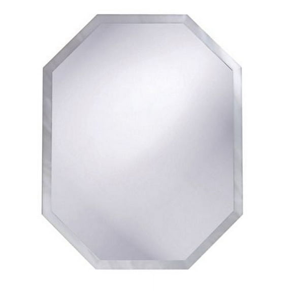 Frameless Hanging Wall Mirror, Octagonal (22 x 28 Inch), Silver