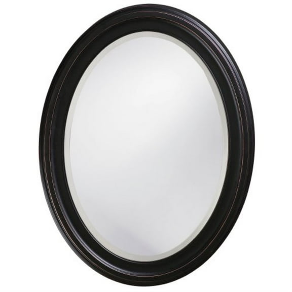 Howard Elliott George Oval Wood Framed Wall Vanity Mirror, Oil Rubbed Bronze, 40108