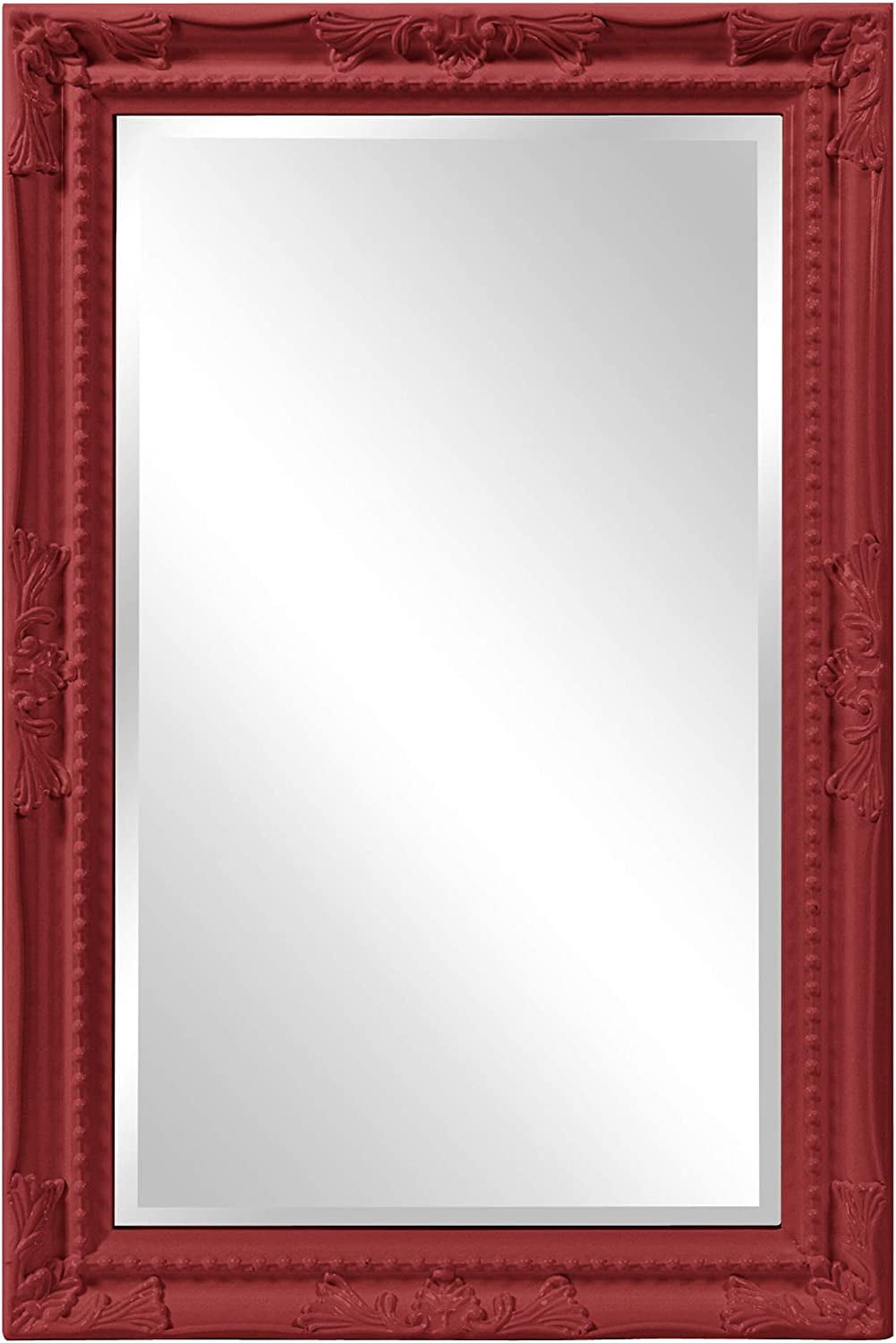 Howard Elliott Queen Ann Rectangular Glossy Red Wall Mirror, Rectangle ...