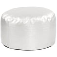 thumbnail image 1 of Howard Elliott Round Transitional Polyurethane Foot Pouf in White, 1 of 5