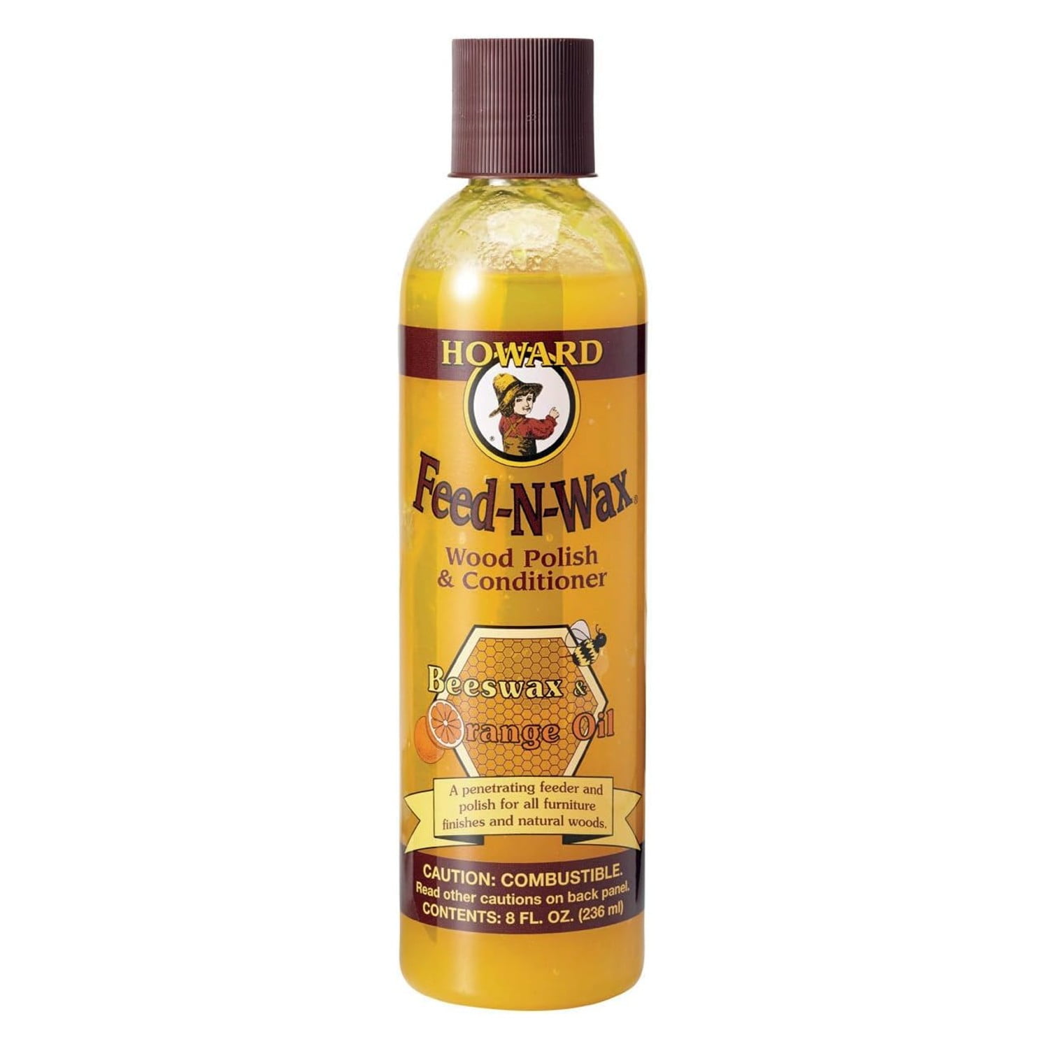 Howard Feed-N-Wax 8 oz Gel Wood Protectant, Carnauba/Beeswax Polish ...