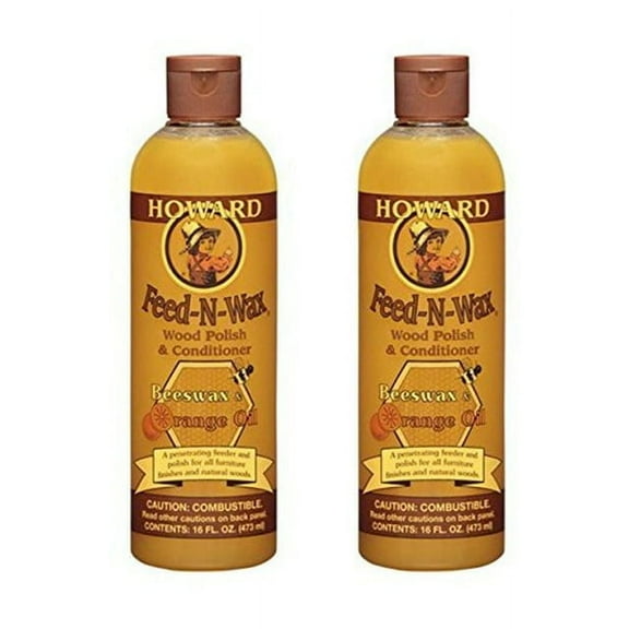 Howard Feed-n-Wax Wood Polish & Conditioner Beeswax Polish 16oz (2)