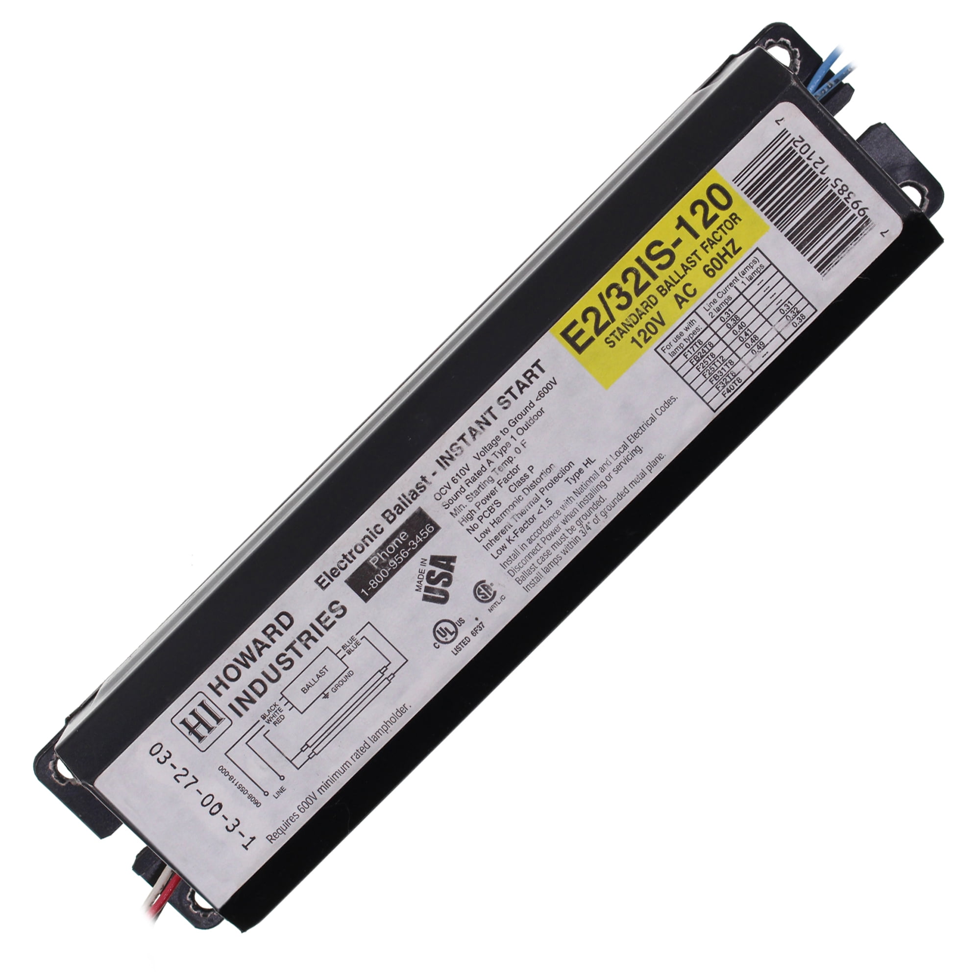 howard-industries-e2-32is-120-instant-start-fluorescent-ballast-2-lamp