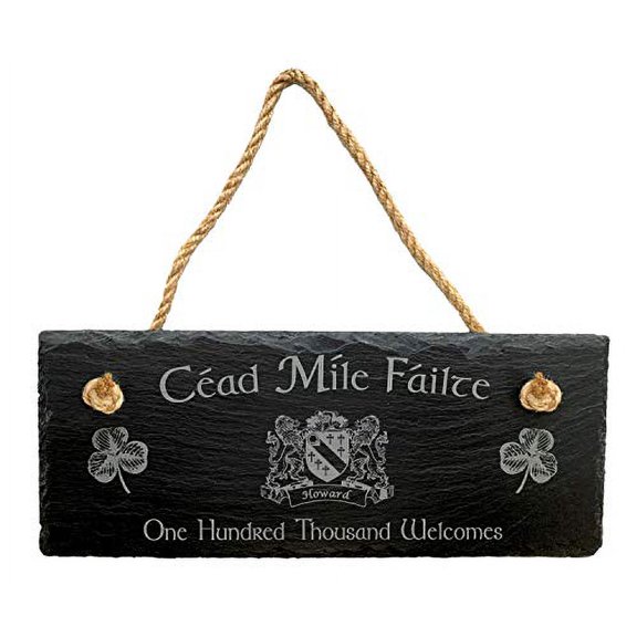 Howard Irish Coat of Arms Slate Plaque Blessing - Cad Mle Filte