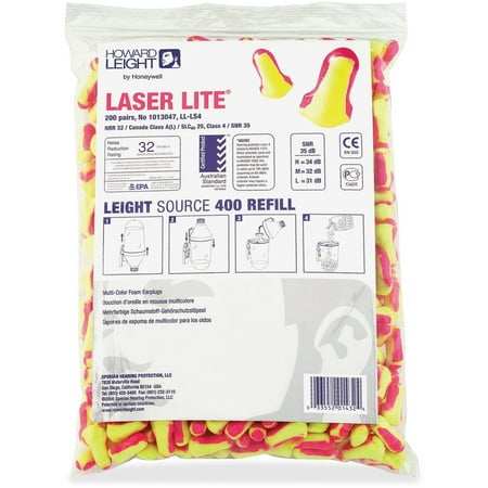 Howard Leight, HOWLLLS4, Single-use Foam Earplugs Refill, 400 / Bag, Pink