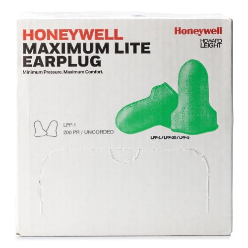 MAXIMUM Lite Single-Use Earplugs, Cordless, 30NRR, Green, 200 Pairs MAXIMUM Lite Single-Use Earplugs, Cordless, 30NRR, Green, 200 Pairs