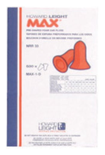 Howard Leight by Honeywell MAXIMUM Single-Use Earplugs, Leight Source 500 Refill, Coral, 500 Pairs
