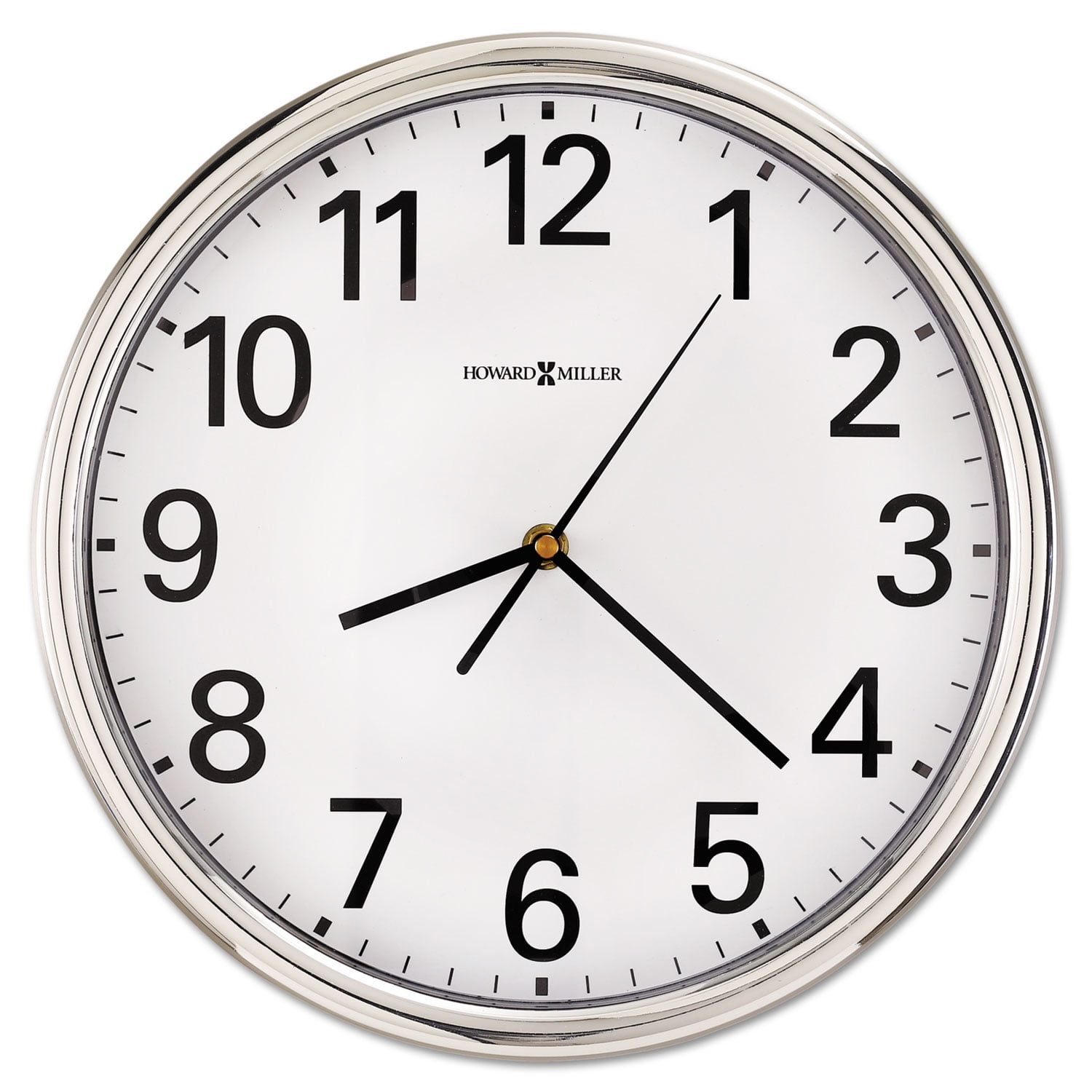 Hamilton 12" White and Silver Contemporary Wall Clock