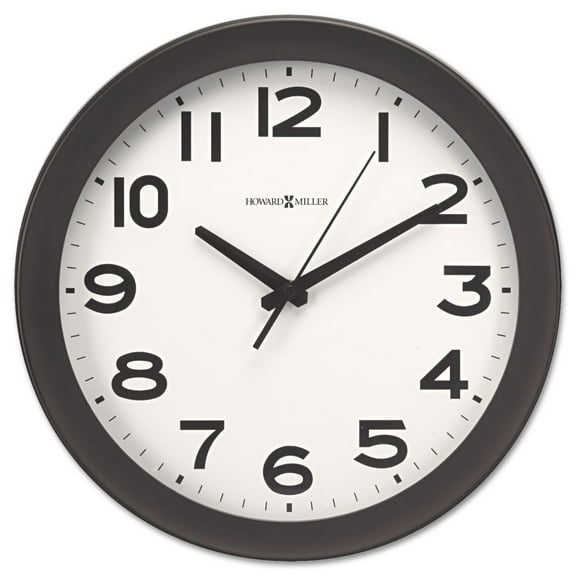 Howard Miller 625-485 13.5 in. Overall Diameter Kenwick Wall Clock - Black Case