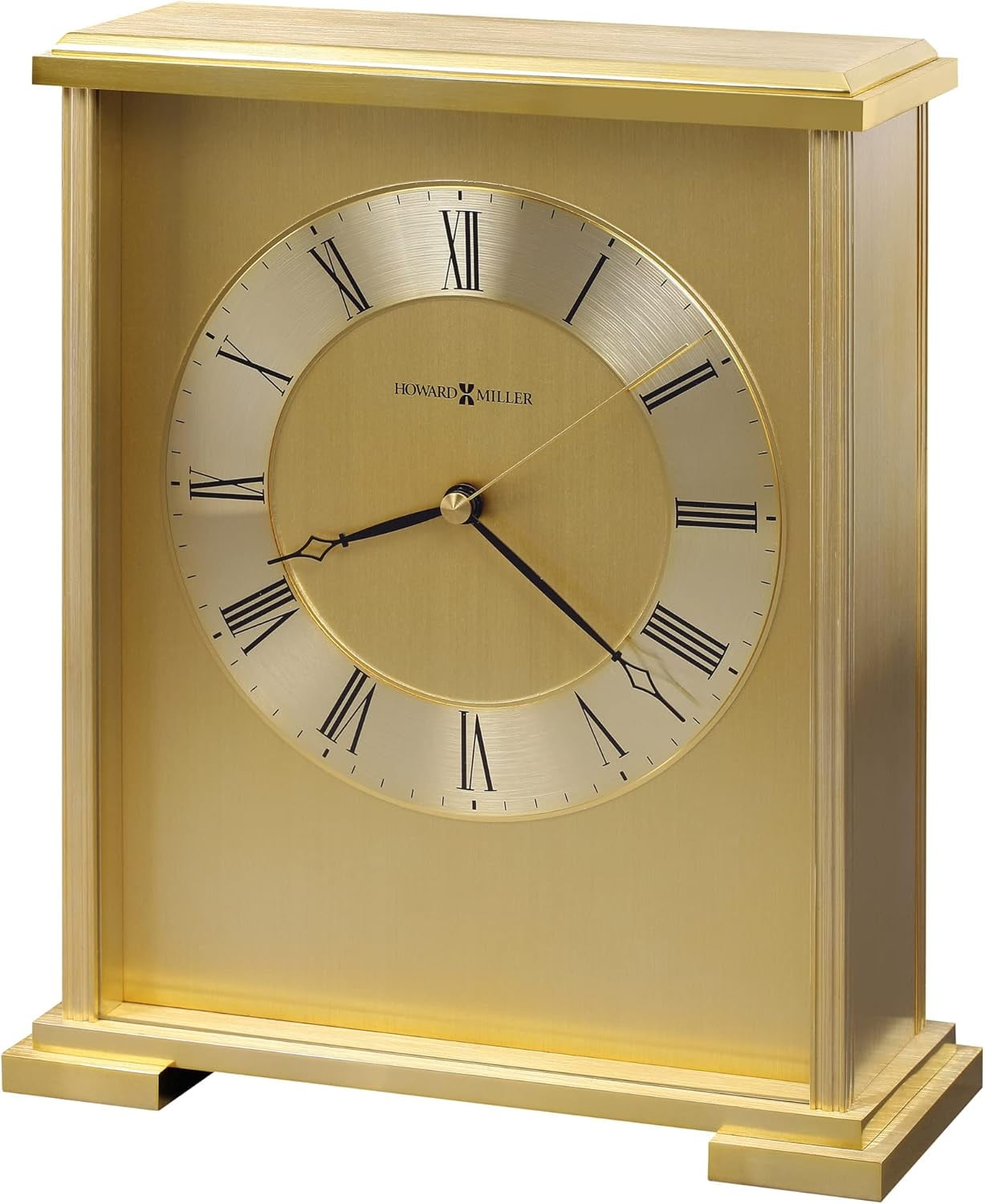 Howard Miller Shelley Table Clock II Analog Display, Roman Numerals Alarm Clock with A Diamond-Cut Edges Perfect for Living Room Office and Home Decor Quartz Movement Battery Operated Clock