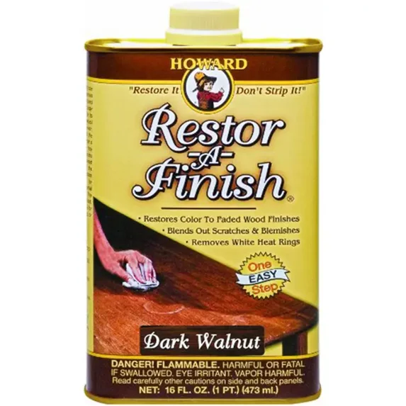 Howard Products Restor-A-Finish One-Step Wood Restorer - Dark Walnut Finish - 1 Pt