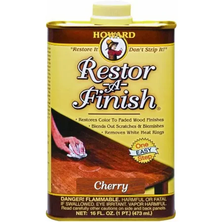 Howard Products, Restor-A-Finish - DIY, Restores Wood Finish on Furniture, Dining Table, Armoire, Cabinets & Dressers 16 Oz, Cherry
