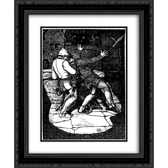 Howard Pyle 2x Matted 20x24 Black Ornate Framed Art Print 'Otto of the Silver Hand 31'