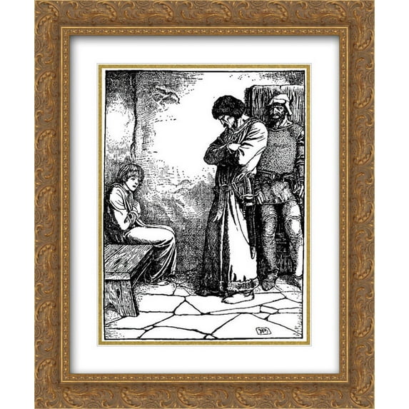 Howard Pyle 2x Matted 20x24 Gold Ornate Framed Art Print 'Otto of the Silver Hand 23'