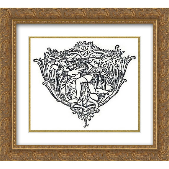 Howard Pyle 2x Matted 22x20 Gold Ornate Framed Art Print 'The Merry Adventures of Robin Hood 3'