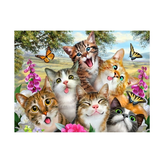 Trademark Fine Art Howard Robinson Goofy Kittens Canvas Wall Art - 18x24