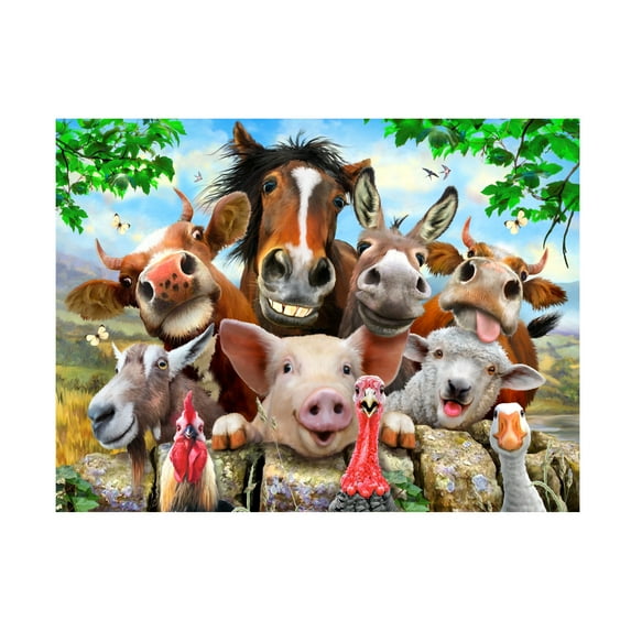 Trademark Fine Art Howard Robinson Happy Farm Canvas Wall Art - 24x32