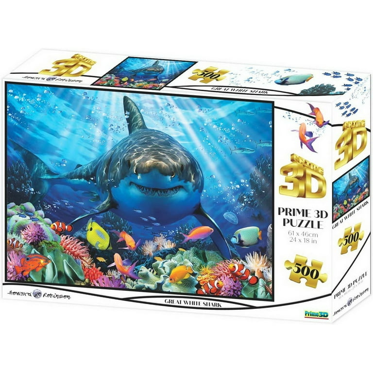 Howard Robinson Prime 3D Great White Shark 500 Piece Puzzle