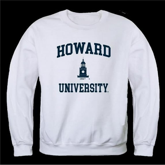 Howard University Bisons Seal Crewneck Sweatshirt, White - Extra Large