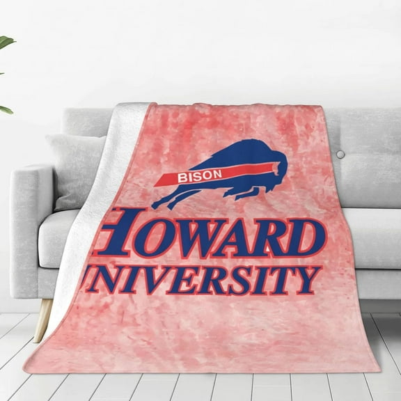 Howard University Fleece Blanket, Very Soft Microfiber Flannel Blanket for Couch Warm and Cozy for All Seasons