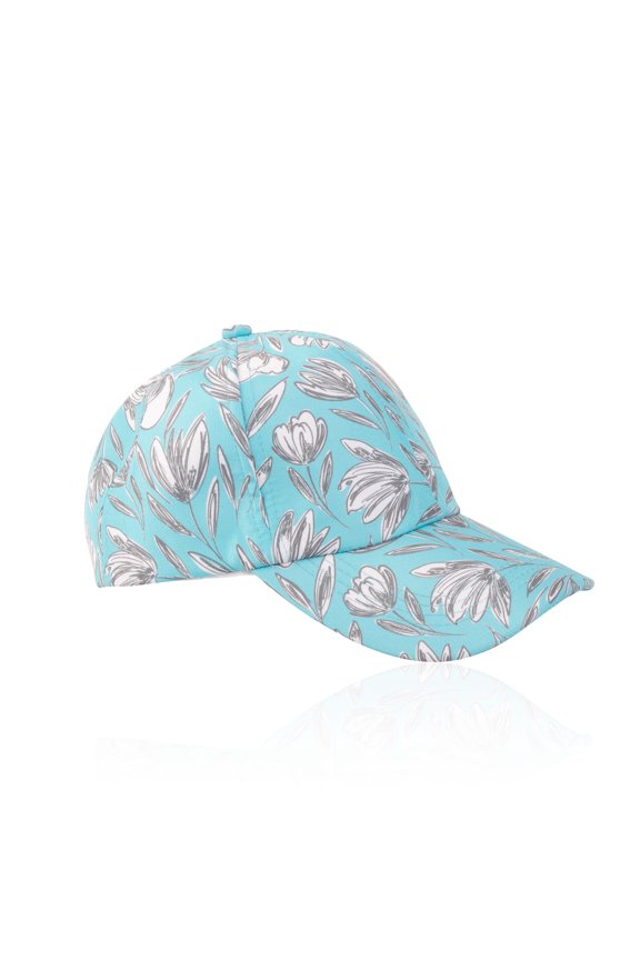 Adjustable Aqua Sky Floral Print Baseball Cap for Women and Men