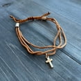 thumbnail image 1 of Howard's Devon Adjustable Multi-Row Inspirational Cross Bourbon Bracelet for Women, 1 of 3