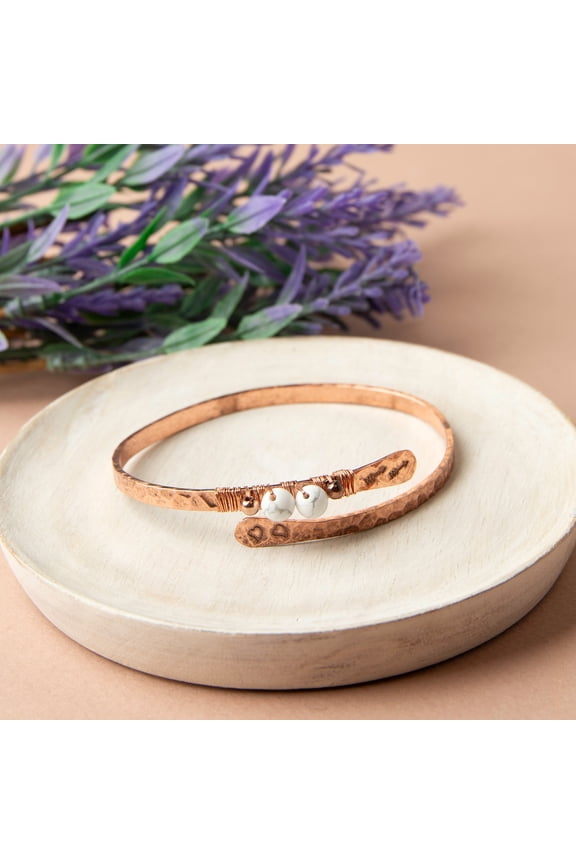 Elise Wire Wrapped Stone Western Copper Cuff Bracelet for Women