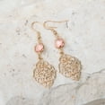 thumbnail image 1 of Howard's Faceted Rose Glass Bead Small Filigree Drop Dangle Earrings for Women, 1 of 3