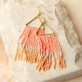 thumbnail image 1 of Howard's Irie Coral Seed Bead Triangle Chandelier Earrings for Women, 1 of 2