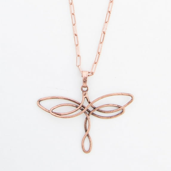 Howard's Iselin Wire Wrapped Dragonfly 18" Copper Pendant Necklace for Women