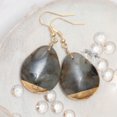 thumbnail image 1 of Howard's Nalani Teardrop Genuine Obsidian Gold Dipped Drop Earring for Women, 1 of 2
