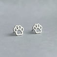 thumbnail image 1 of Howard's Stud Bud Paw Print Silver Stud Earrings for Women, 1 of 4