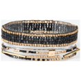 thumbnail image 1 of Howard's Valencia Multi Row Elastic Jet and Gold Bead Bracelet for Women, 1 of 1