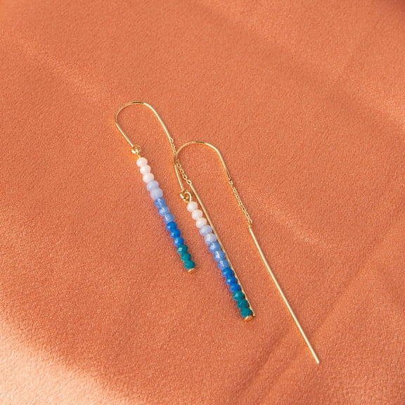 Howard's Wild Spirit Beaded Chain Threader Drop Earrings for Women