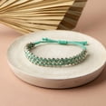 thumbnail image 1 of Howard's Zoraya Two-Tone Turquoise Beaded Adjustable Bracelet for Women, 1 of 3