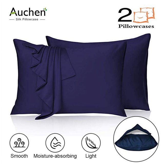 Howarmer 100 Silk Pillowcase, 2 Pack Ultra Silky Satin Pillowcase for Hair and Skin, Silk