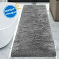 thumbnail image 1 of Howarmer 24"×60" Gray Long Bathroom Rug Runner, Absorbent Bath Mat for Bathroom Non-Slip, Washable Carpet, Soft Microfiber Shower Mat for Bathroom, Shaggy Durable Bath Rug with Rubber Backing, 1 of 8