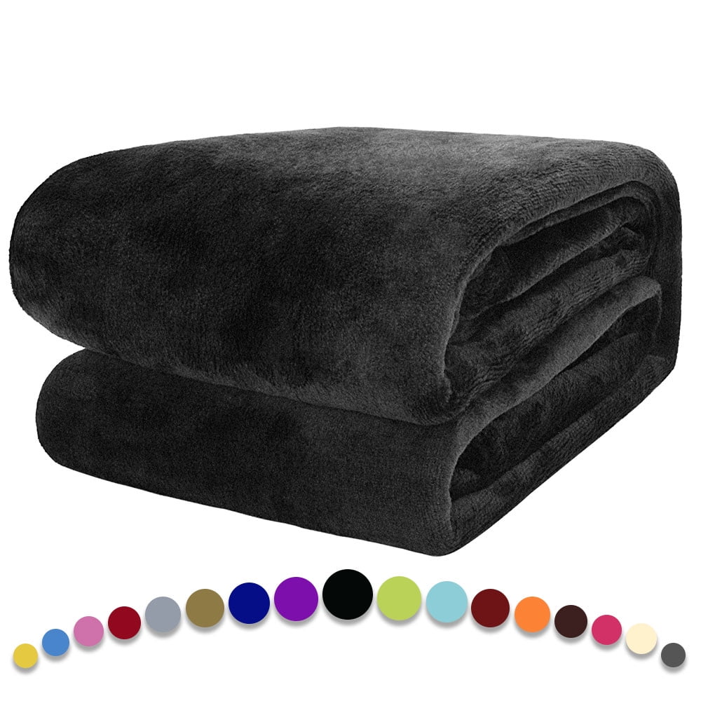 Howarmer Black Twin Size Embroidered Blanket, Soft & Warm for All ...