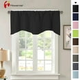 thumbnail image 1 of Howarmer Black Valances Curtains, 52" x 18" Short Blackout Kitchen Curtains for Bathroom, Living Room, 1 of 10