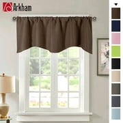 Howarmer Navy Valances Curtains, 52" x 18" Short Blackout Kitchen Curtains for Bathroom, Living Room