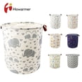 thumbnail image 1 of Howarmer Collapsible Laundry Baskets, Nursery Laundry Basket, Blanket Basket, Baby Laundry Basket, Dog Toy Basket, Home Storage, Laundry Basket for Dorm, Dirty Clothes Basket (19.7", Gray Elephant), 1 of 6