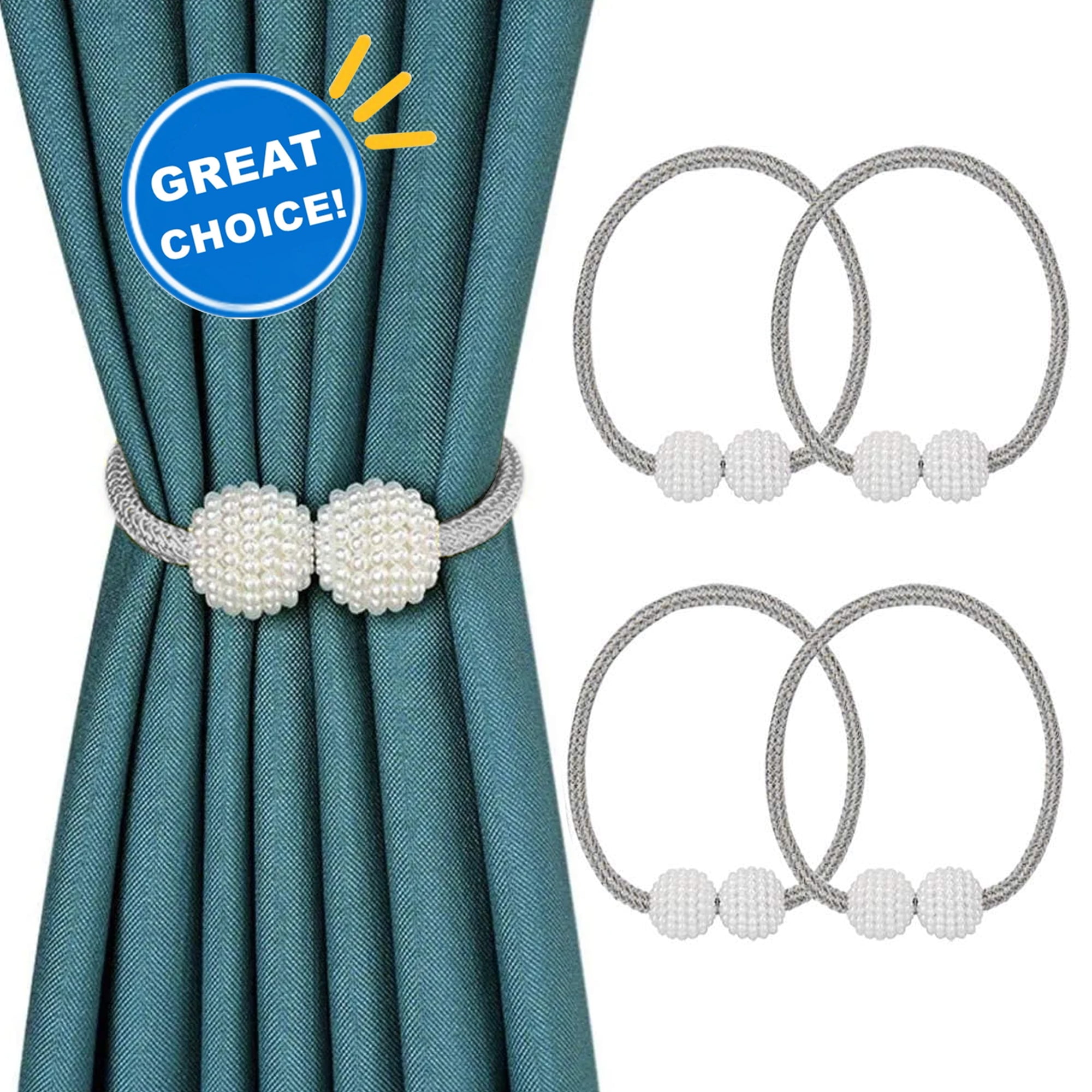 Howarmer French Country White Curtain Tiebacks - 4 Count - Walmart.com