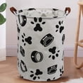 thumbnail image 1 of Howarmer Jumbo Collapsible Canvas Laundry Hamper, Round, Dog, 1 of 7