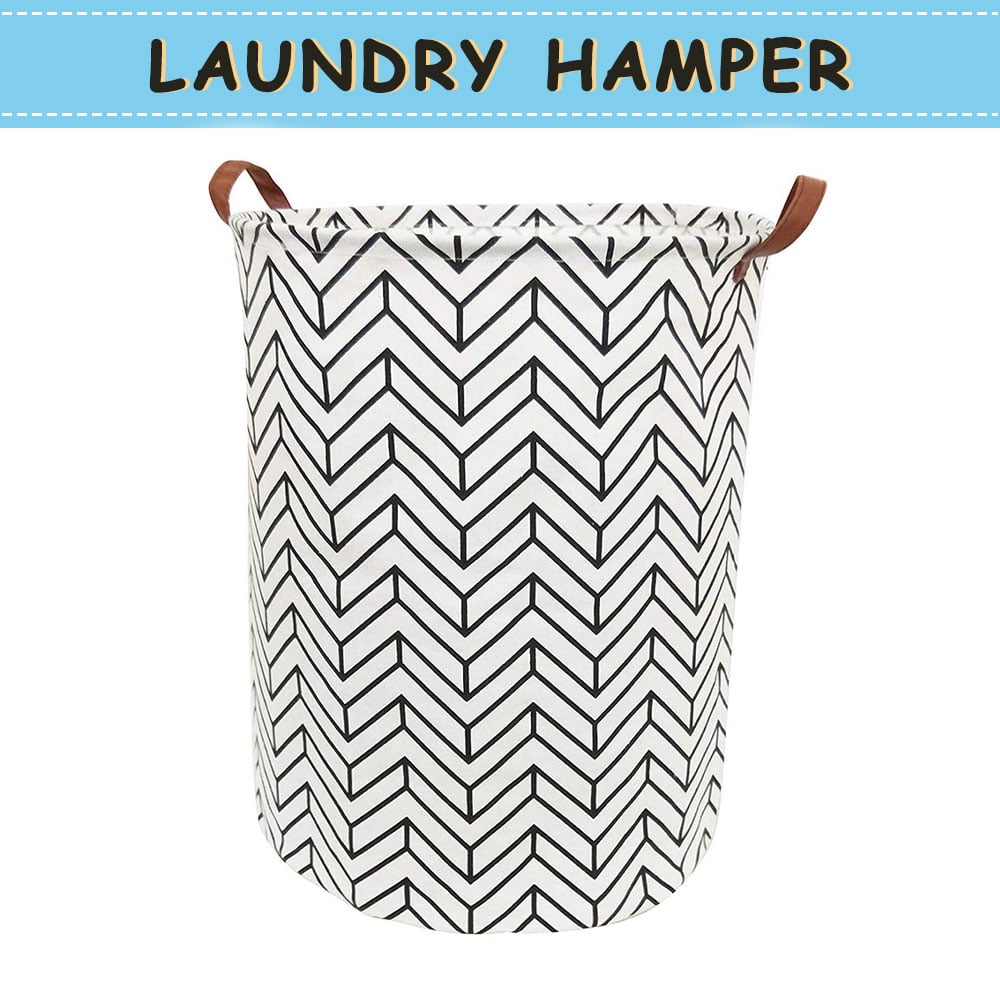 Howarmer Large Canvas Laundry Hamper, Baby Laundry Basket for Nursery